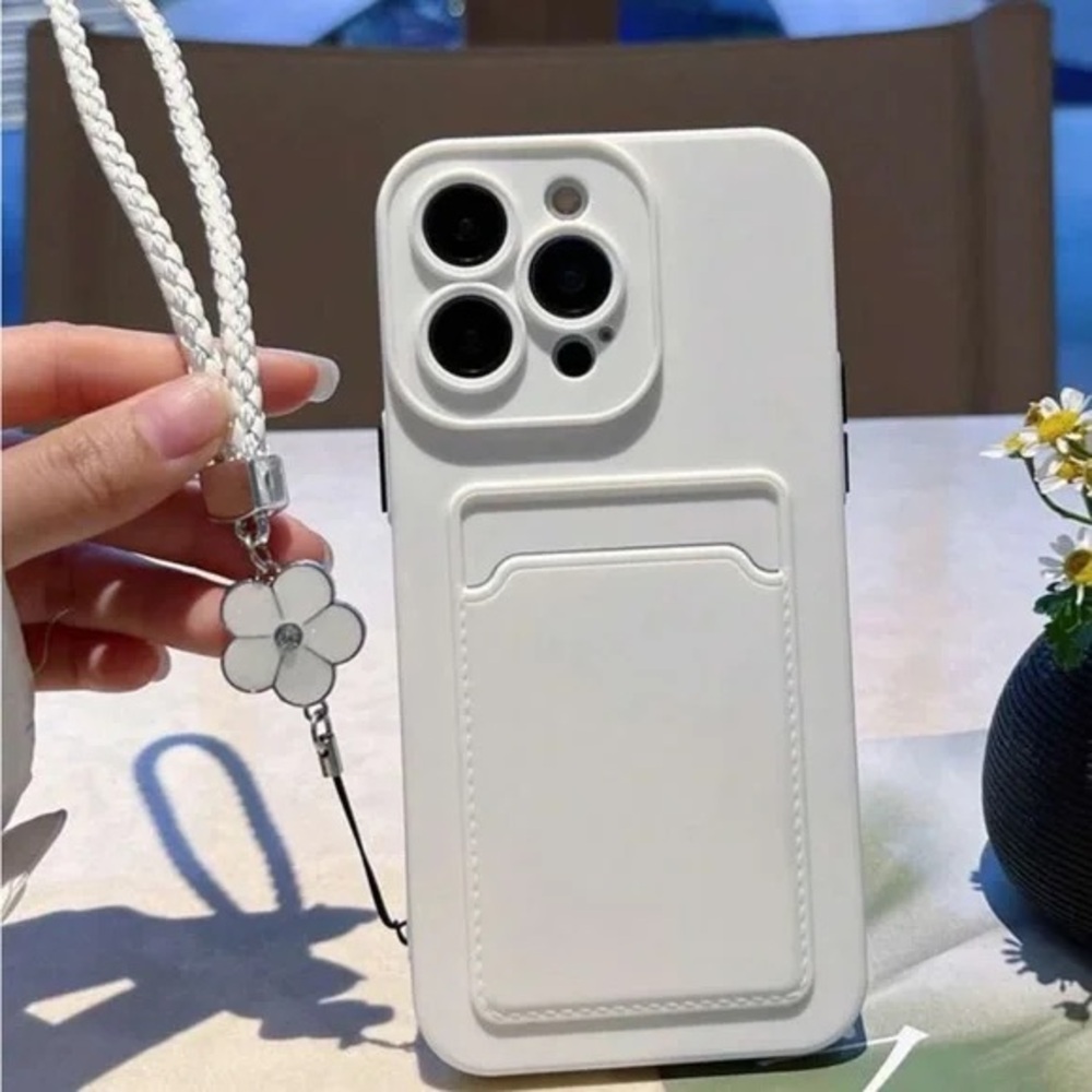 Elegant White Phone Case with Card Slot